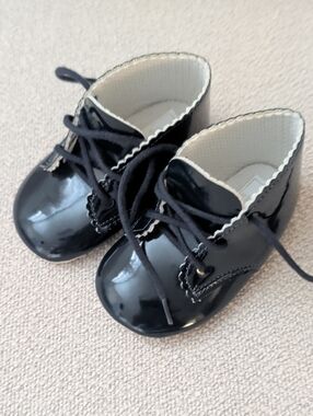Classic Navy Patent Kids Lace-Up Shoes